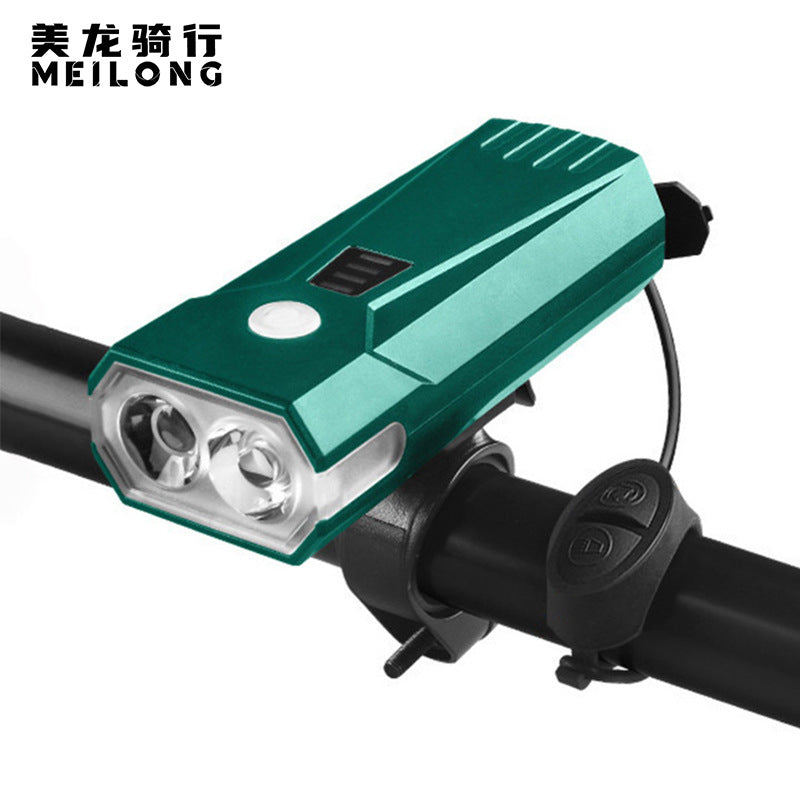 Mountain Bicycle Lights Night Riding Lights Bright 600 Lumen USB Charging Outdoor Waterproof Horn Light Bicycle Light Headlight