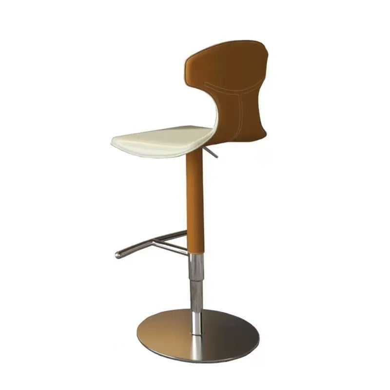 Light Luxury Metal High-End Bar Stool with Adjustable Height, Swivel Backrest, Suitable for Home and Bar Use, High-End Bar Stool Chair