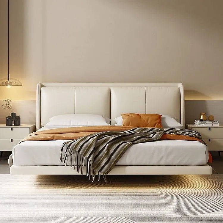 Suspended modern minimalist leather bed XMSY07