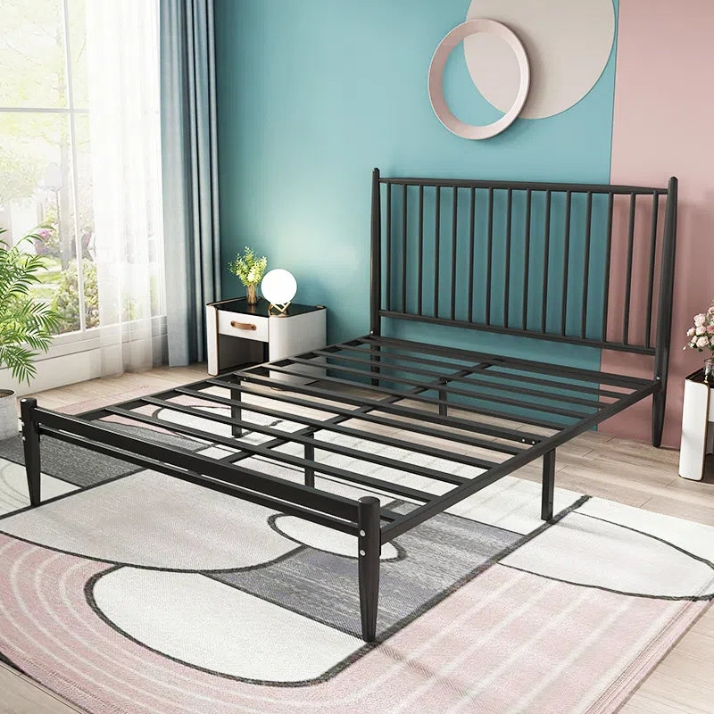 Скандинавская металлическая кровать, двуспальная/односпальная, 1,5 м (1,8 м), современная простая, стальная рама.