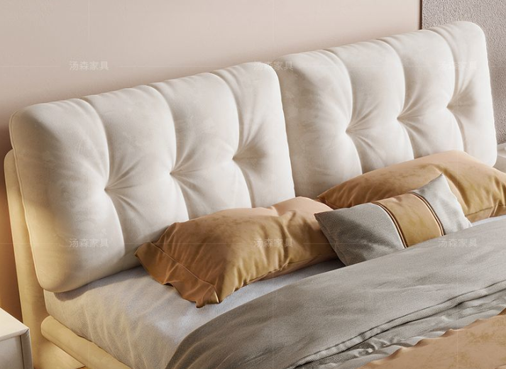 Suspended modern minimalist leather bed XMSY09