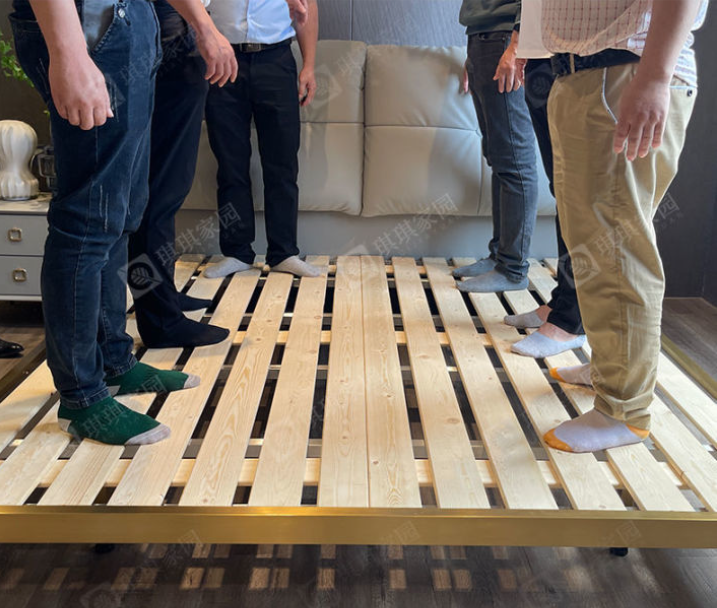 Suspended modern minimalist leather bed XMSY08