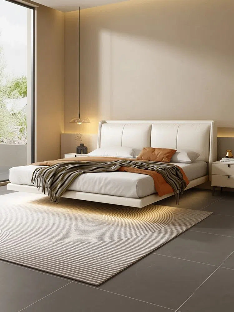 Suspended modern minimalist leather bed XMSY07