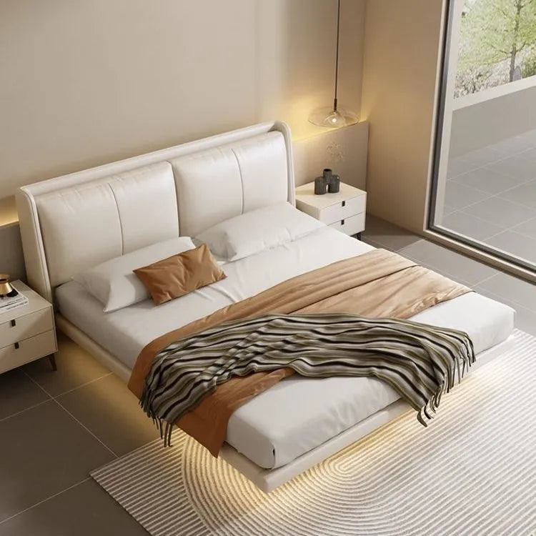 Suspended modern minimalist leather bed XMSY07