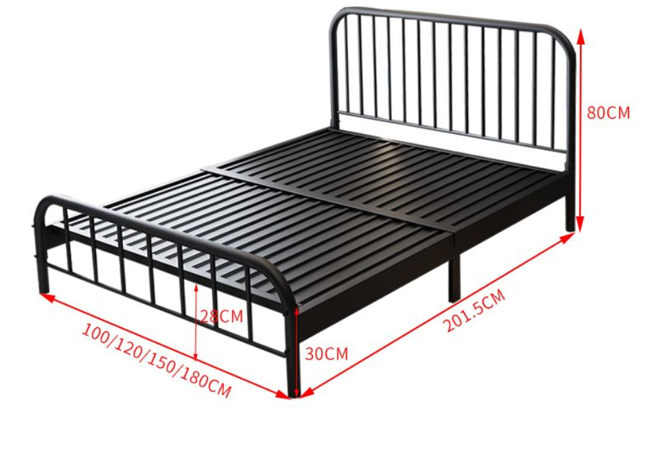 Metal bed double bed single 1.5 m 1.8 Modern simple Steel frame bed