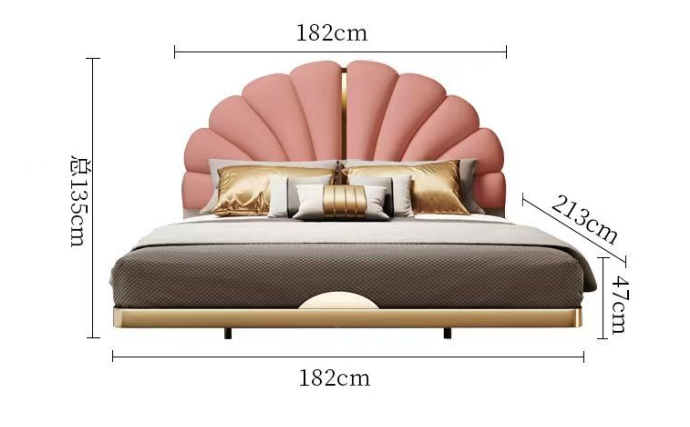 Suspended modern minimalist 304 Stainless Steel frame leather bed XMSY06