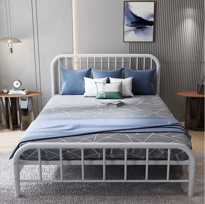 Metal bed double bed single 1.5 m 1.8 Modern simple Steel frame bed