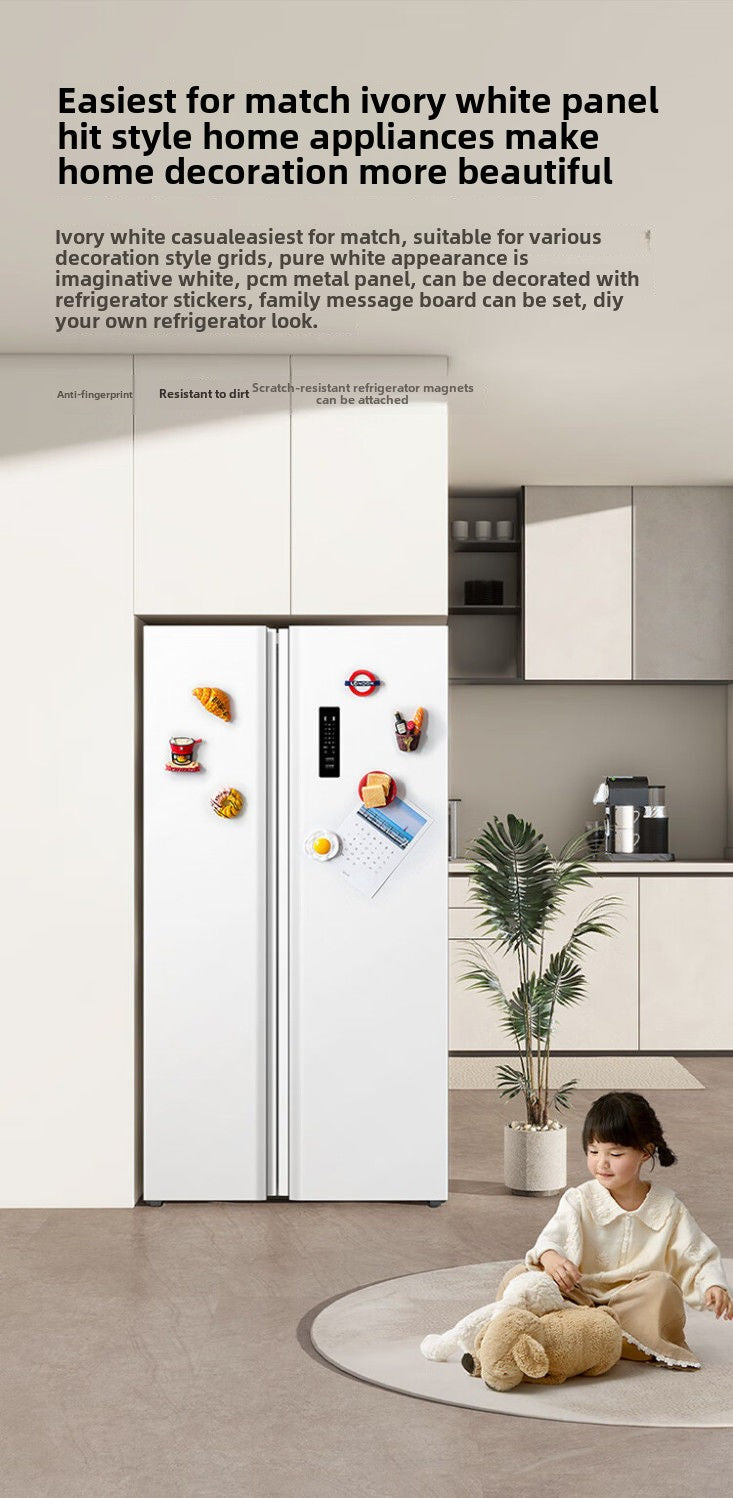 TCL 520L Side-by-Side Large Capacity White Ultra-Thin Refrigerator Dual Inverter First-Class Energy Efficiency Frost-Free Dual Circulation