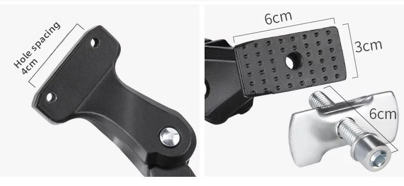 Ebike 2-Hole Kickstand Thickened Adjustable, MTB Aluminum Side Stand Double Hole