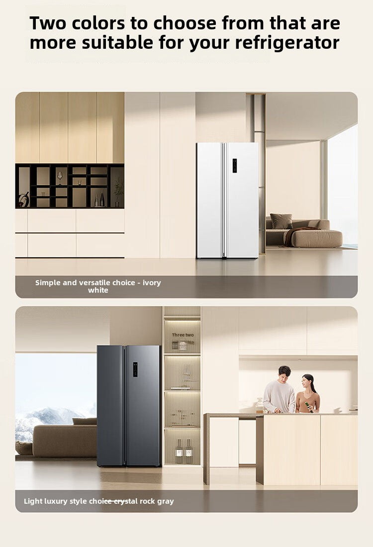 TCL 520L Side-by-Side Large Capacity White Ultra-Thin Refrigerator Dual Inverter First-Class Energy Efficiency Frost-Free Dual Circulation