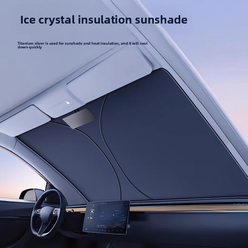 New Car Sunshade Sun Protection Heat Insulation Sunshade Sunshade Curtain Cover Car Interior Front Glass Panel Cover Sunshade Board Supplies