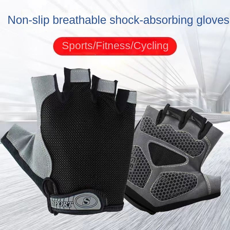 Half Finger Gloves Men and Women Riding Sports Fitness Summer Open Finger Outdoor Mountaineering Cycling Breathable, Non-Slip, Wear-Resistant Gloves