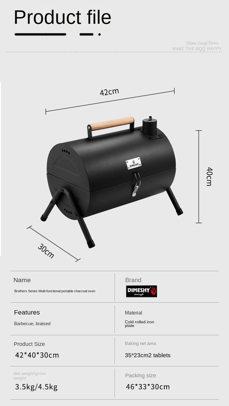 BBQ Grill DIMESHY Chacoal portable double side with accessories