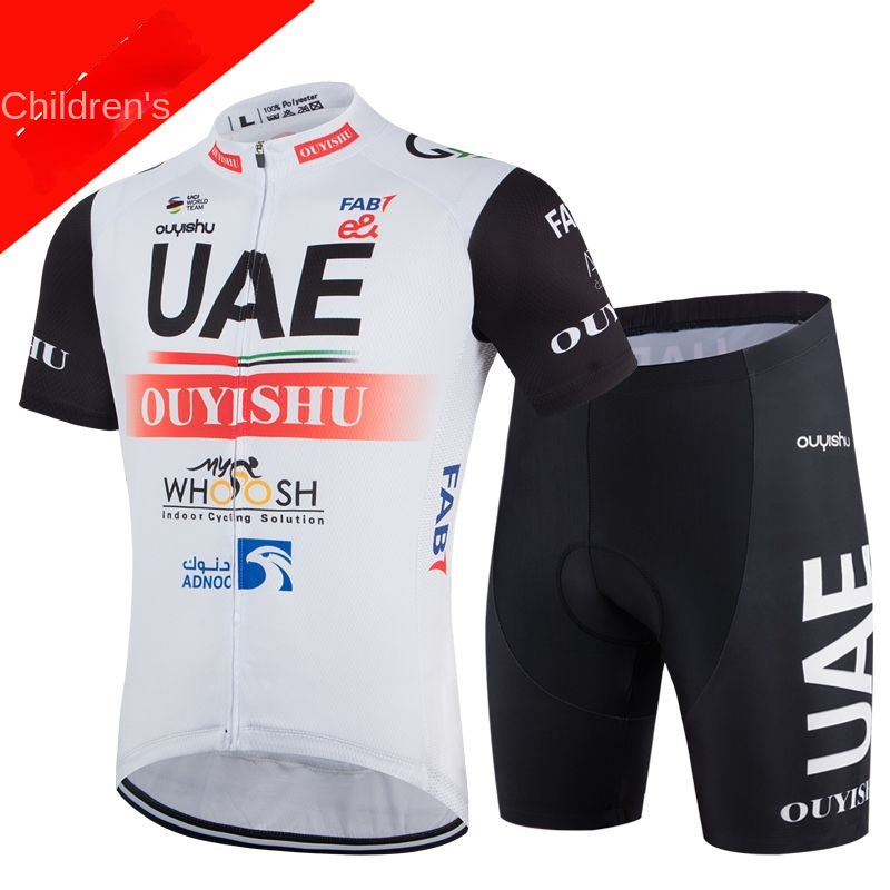 Children's Cycling Clothing Men's and Women's Short-Sleeved Suit Summer Self-Balancing Car Top Shorts Breathable Quick-Drying Parent-Child Customization