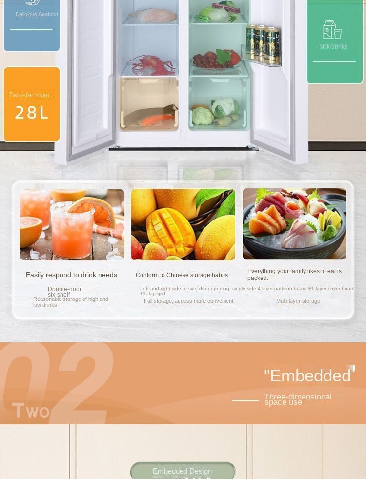 SONLU Double-Door Refrigerator Air Cooling Frostless First-Class Double Frequency Conversion Cross Door Ultra-Thin Household Large Capacity Pure Odor Antibacterial