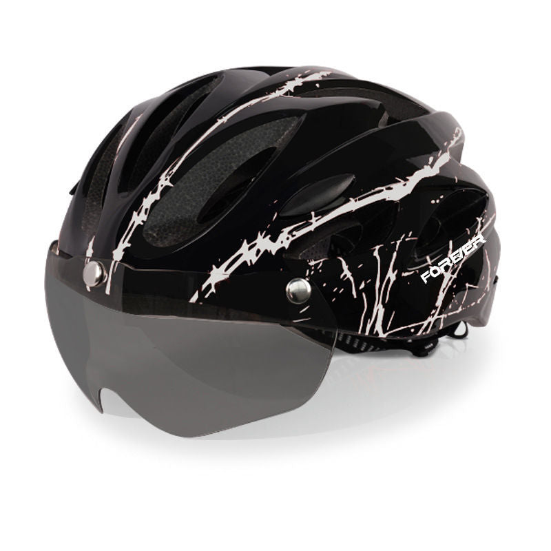 Permanent Riding Helmet Men's and Women's Mountain Bike Magnetic Suction Goggles Can Wear Myopia Glasses Bicycle Take-out Helmet