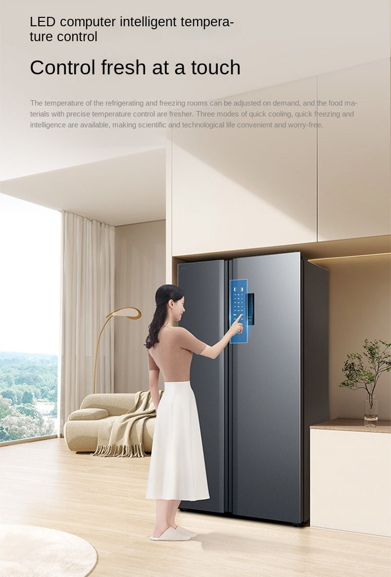 TCL Refrigerator 639 Liters Super Large Capacity Double-Door First-Class Energy Efficiency Double Cycle Air Cooling Frostless Integrated Double Frequency Conversion