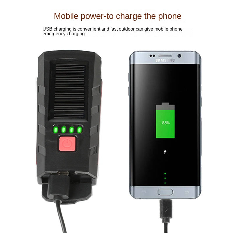 Bicycle Light Lighting Solar Bicycle Headlight USB Horn Power Bank Power Indicator Cycling Light