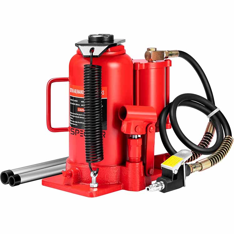 2t-50t Air Hydraulic Bottle Jack - Pneumatic Manual Dual Lift Tool