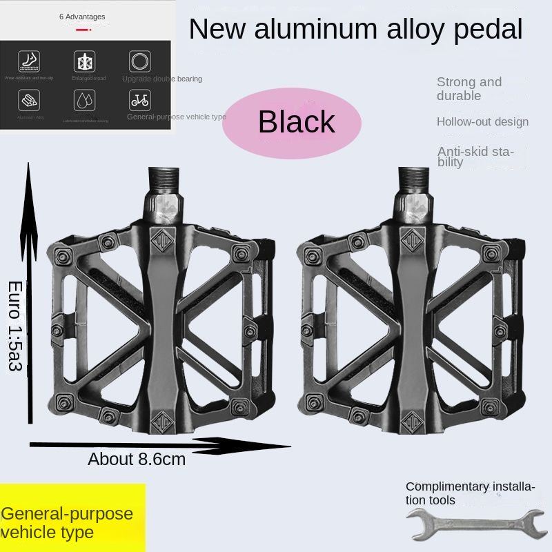 Bike Pedals Aluminum Alloy Non-Slip Mountain Highway Vehicle Pedal Ultra-Light Children's Bicycle Pedal Universal Accessories