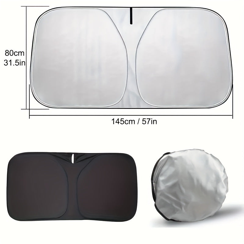 Car Sunshade Front Shield Sun Protection Heat Insulation Cooling Sunshade Umbrella Sunshade Curtain Warm Titanium Silver Full Shade Opening Sunshade Shield