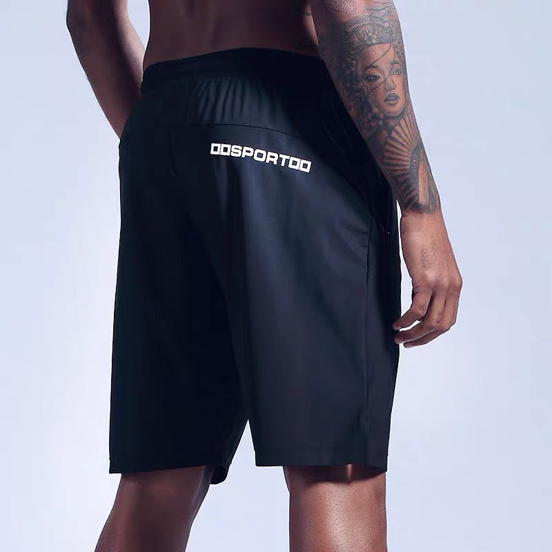 Lightweight Ice Silk Summer Exercise Shorts Men's Casual Running Workout Cropped Pants Loose Breathable High Elastic Training Knee Length Pants