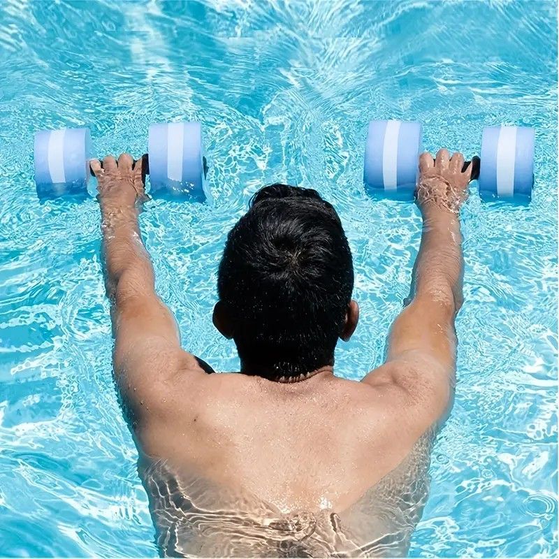 2-Pack Water Fitness Barbell, EVA Foam Dumbbell for Water Aerobic Exercise, Universal PE Material