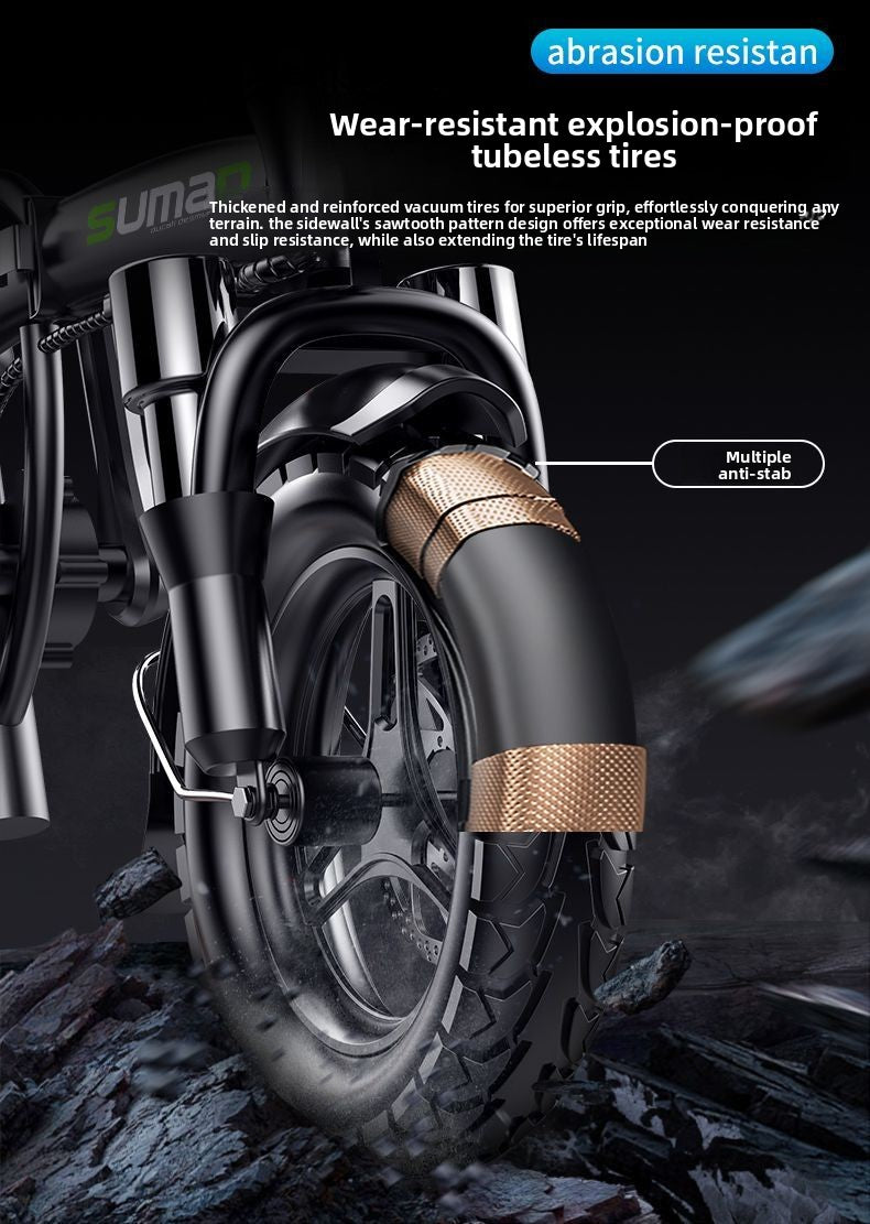 German Mingding Electric Bicycle Foldable Electric Bike Commuter Small Ultra-light Portable Adult Power-assisted Battery Bike
