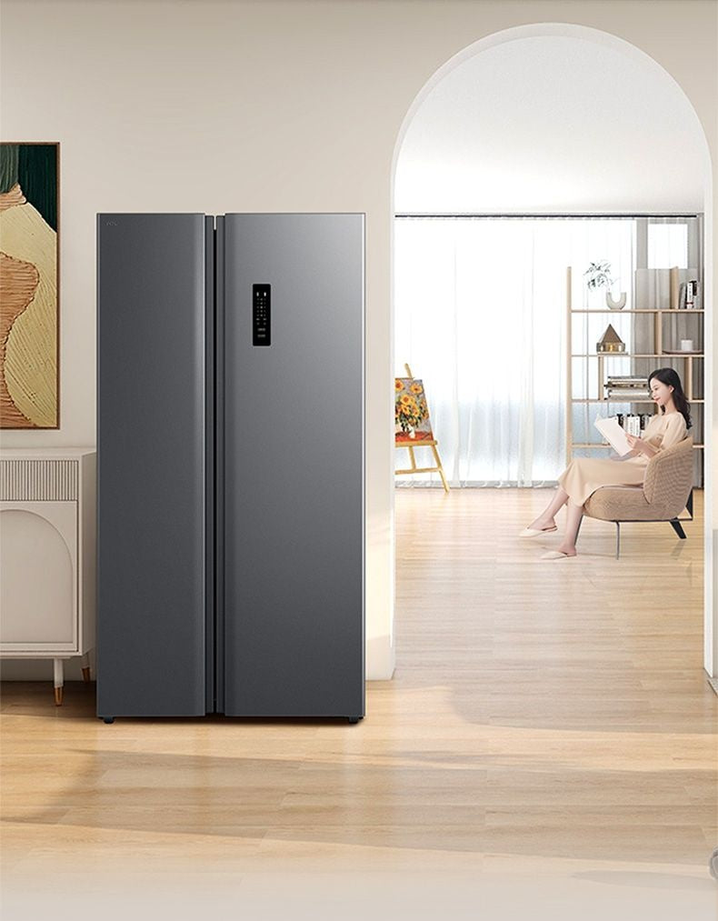 TCL Refrigerator 639 Liters Super Large Capacity Double-Door First-Class Energy Efficiency Double Cycle Air Cooling Frostless Integrated Double Frequency Conversion