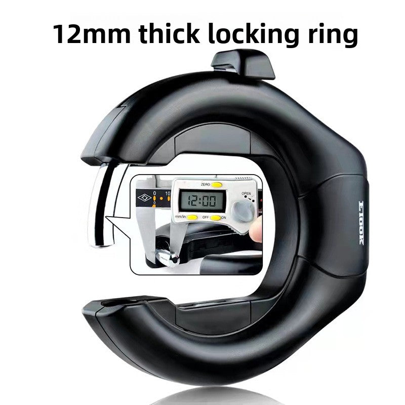Cross-Border Bicycle Black Key Lock Large Lock Horseshoe Thickened Crab Claw Lock Bicycle Convenient Lock Cycling Supplies