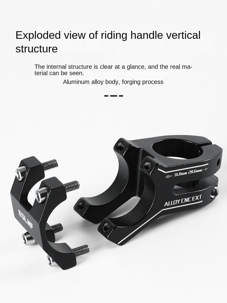 Bicycle Stem Aluminum Alloy Dead Fly Short Stem Front Fork Head Tube CNC Hollow Riser Mountain Bike Stem