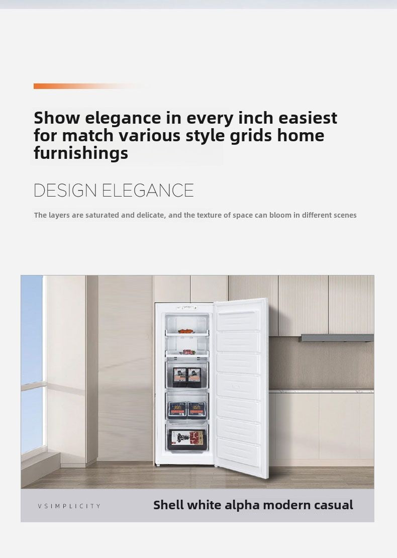 Homa First-Class Energy Efficiency Double Frequency Conversion Upright Refrigerators Household Cabinet Freezer Air Cooling Frostless Deep Cold Quick-Frozen Small Mini