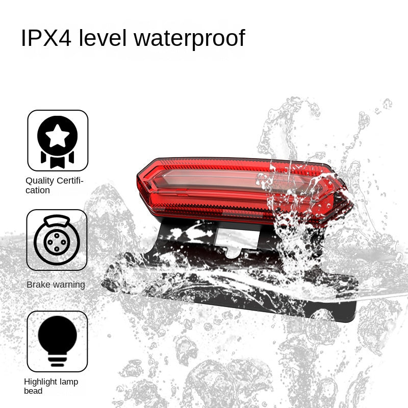 Night Running Red Blue Flashing Electric Bike Tail Light Waterproof Driving Assistance Battery Bicycle LED Brake Warning Tail Light