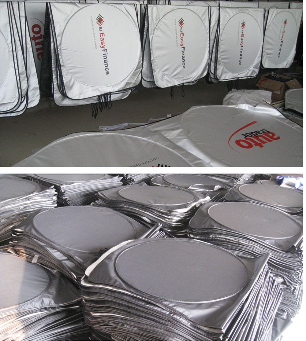 Car Sunshade Silver Coated Cloth Front Sunshade Double Circle Car Curtain Car Front Sunshade Sun Protection Front Sunshade