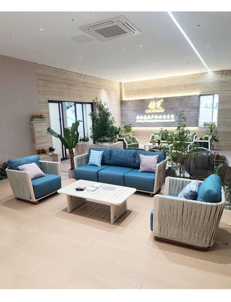 Outdoor Sofa High-End Aluminum Alloy Villa Balcony Courtyard Garden Homestay Hotel Nordic Outdoor Leisure Sofa Chair
