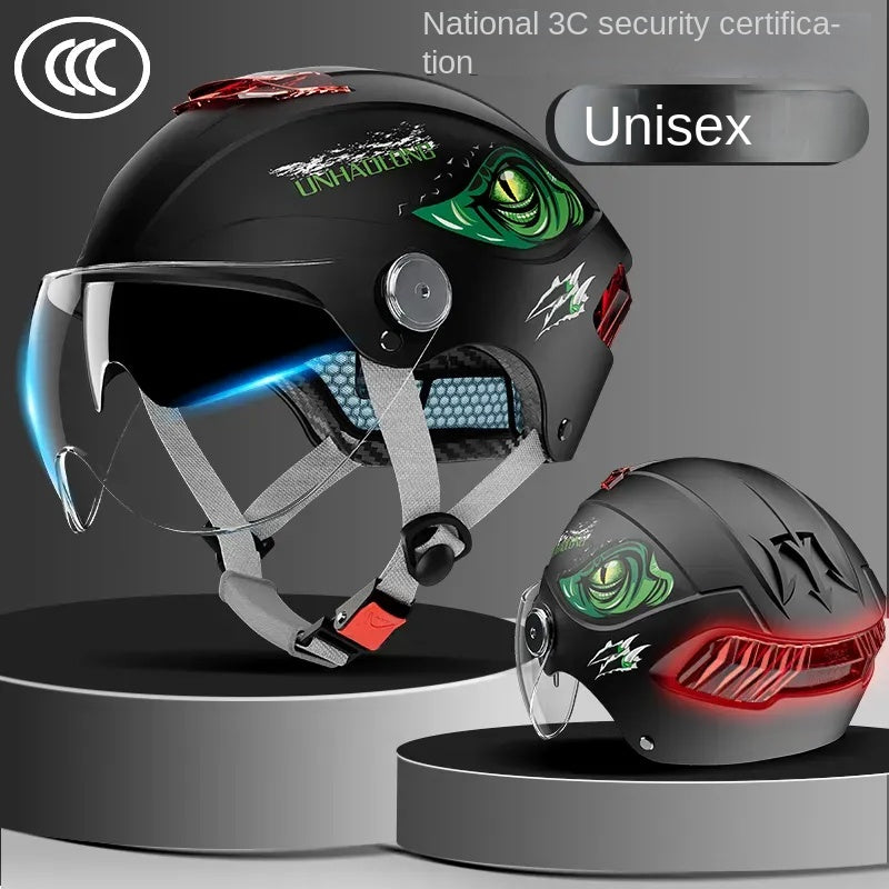 Helmet Certification Electric Car Motorcycle Unisex Four Seasons Safety Helmet Summer Sun-Proof and Breathable Advanced