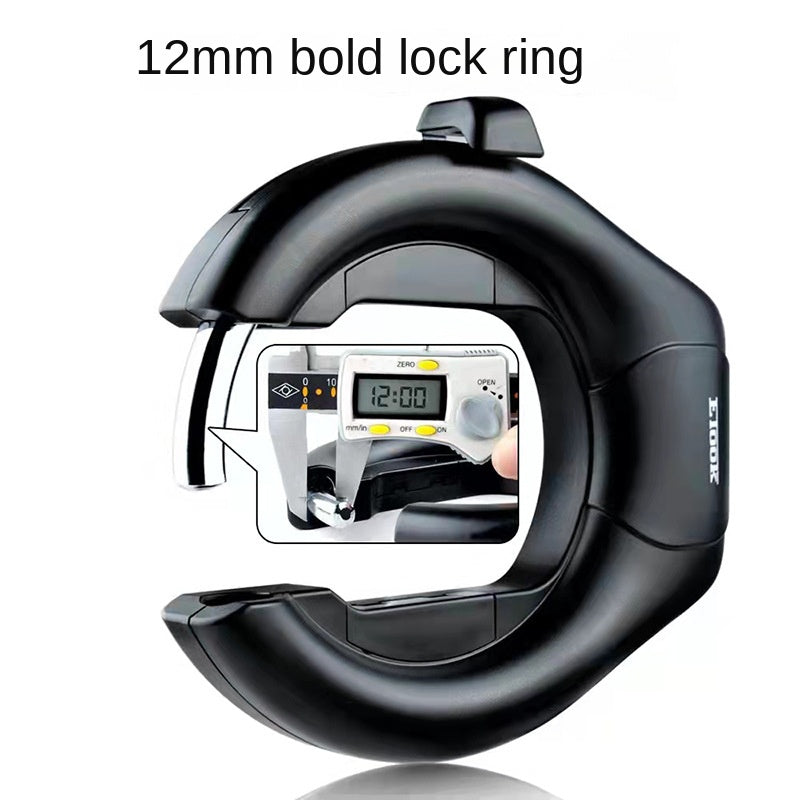 Cross-Border Bicycle Black Key Lock Large Lock Horseshoe Thickened Crab Claw Lock Bicycle Convenient Lock Cycling Supplies