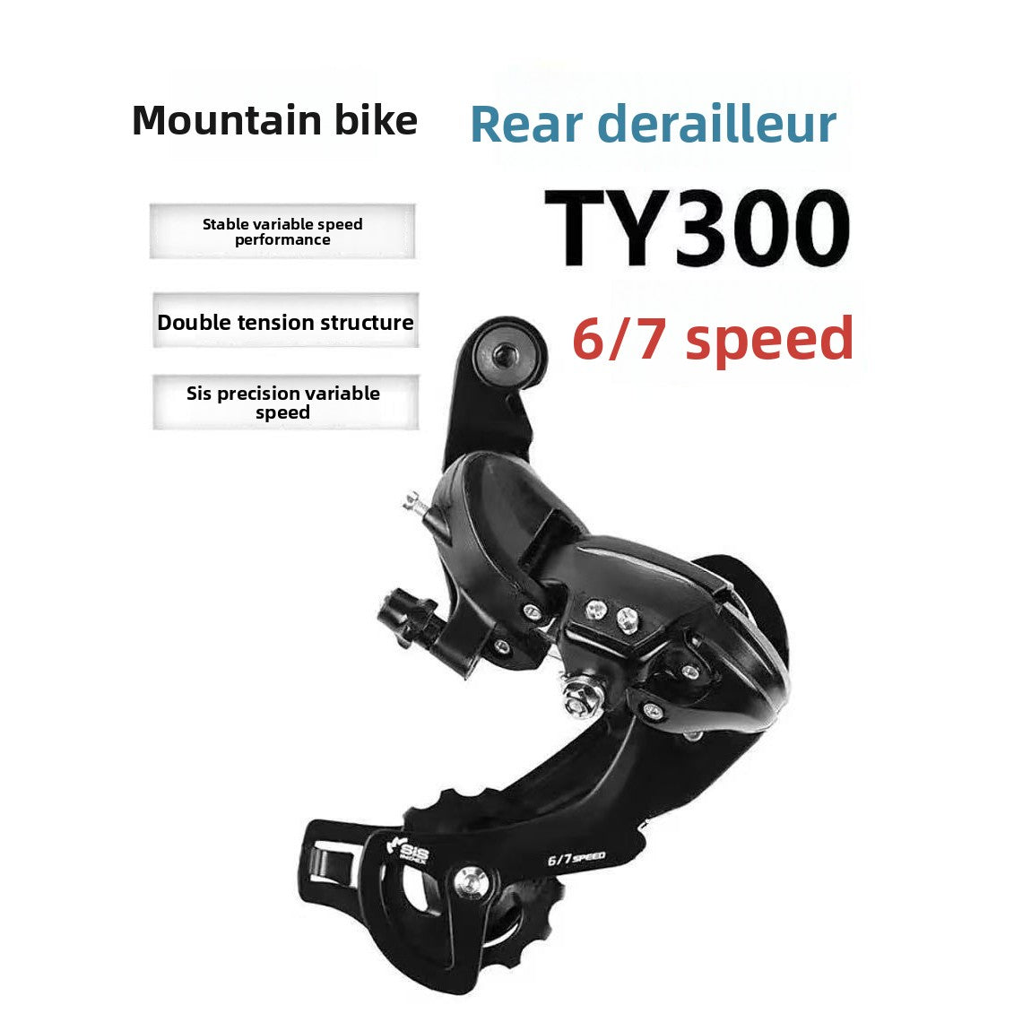 TY300 Rear Mech 6/7/8 Speed Universal, SHIMANO TY300 MTB Rear Derailleur, Bicycle 21/24 Speed RD Replacement