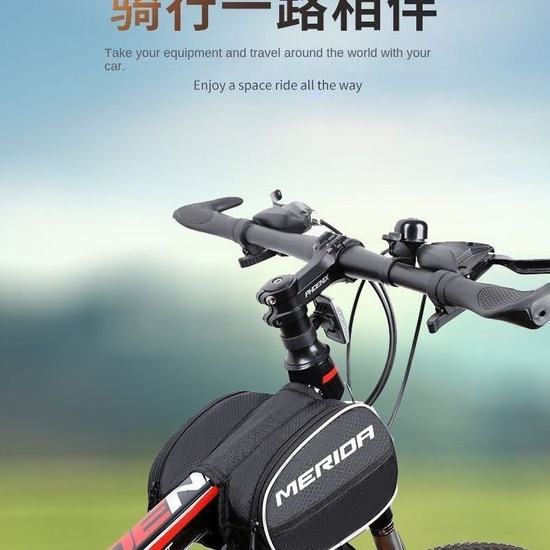 Merida Bicycle Bag Front Beam Bag Mountain Bike Upper Tube Bag Saddle Bag Waterproof Phone Bag Genuine Goods Cycling Fitting