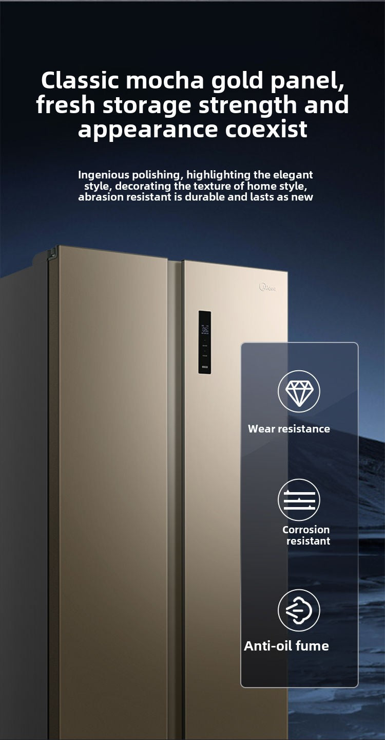 Midea Refrigerator 523L Double Frequency Conversion Household Energy Saving Antibacterial Pure Odor Air Cooling Frostless Double Door Large Capacity Refrigerator