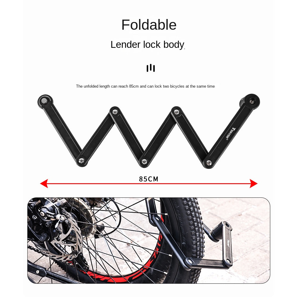 3853-B Bicycle Lock Accessories Cycling Fixture Electromobile Lock Folding Anti-Theft Motorcycle Lock