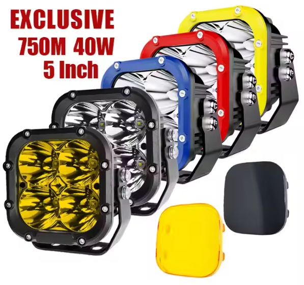1LUX@750M 5200LM IP68 12V 24V Светодиодный прожектор для бампера, янтарный, 40 Вт, для внедорожников, грузовиков, автомобилей, 4x4, светодиодные рабочие фары 