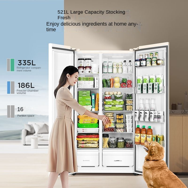 TCL 521L Integrated Dual Inverter Energy-Saving Frost-Free Wind-Cooled Computer-Controlled Household Double-Door Refrigerator
