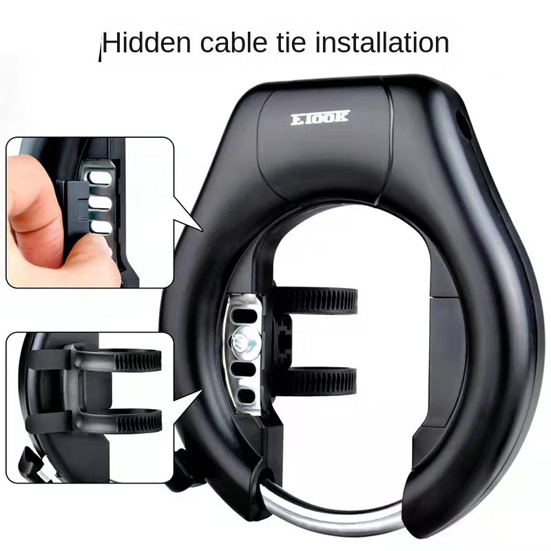 Cross-Border Bicycle Black Key Lock Large Lock Horseshoe Thickened Crab Claw Lock Bicycle Convenient Lock Cycling Supplies