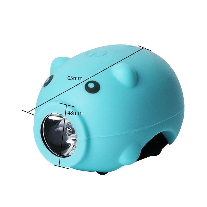 Customized Bicycle Light USB Charging Children Piggy Horn Light Bicycle Cycling Fitting Bicycle Headlight