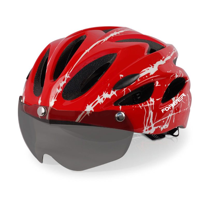 Permanent Riding Helmet Men's and Women's Mountain Bike Magnetic Suction Goggles Can Wear Myopia Glasses Bicycle Take-out Helmet