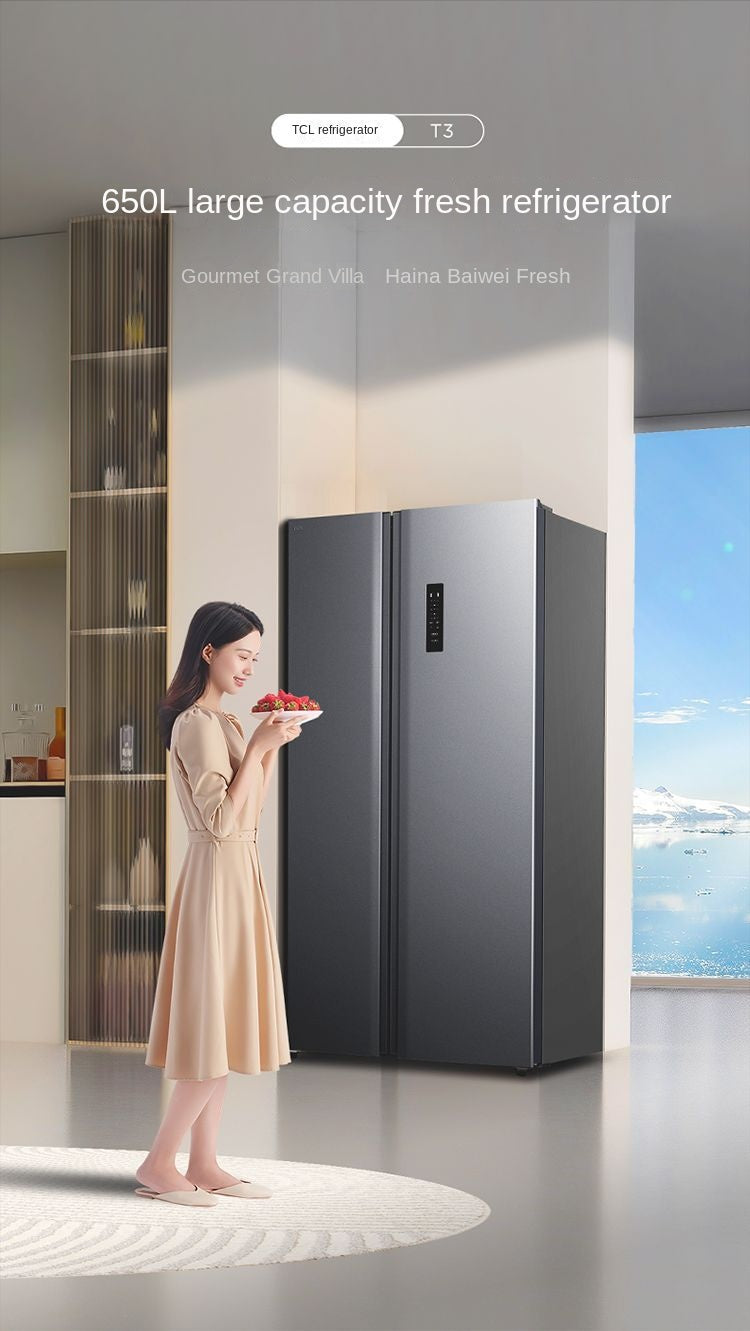 TCL Ion Fresh Refrigerator Large Capacity Double-Door Double Cycle Air Cooling Frostless Energy-Saving Frequency Conversion Double Door Refrigerator
