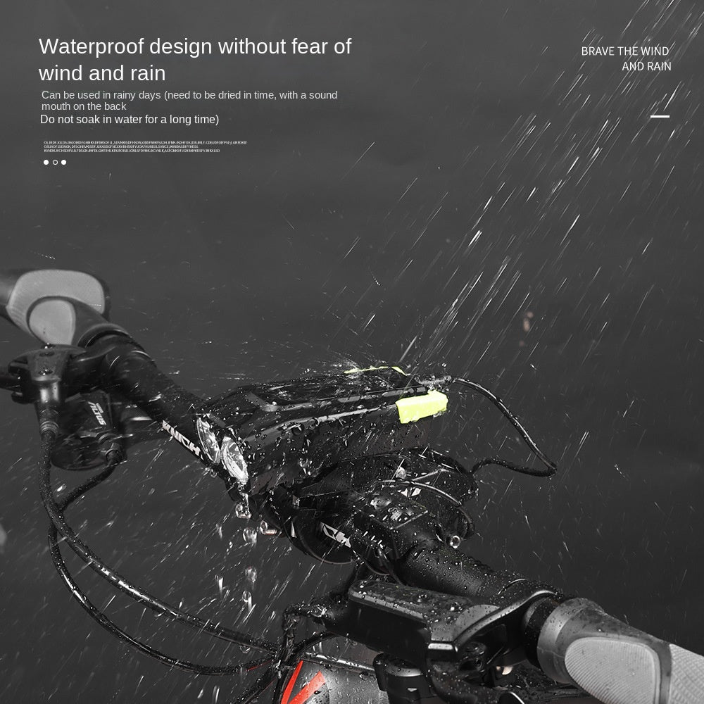 Bicycle Light Cycling Fixture USB Highlight Far and near Light Front Light Double T6 Mountain Bike Horn Light