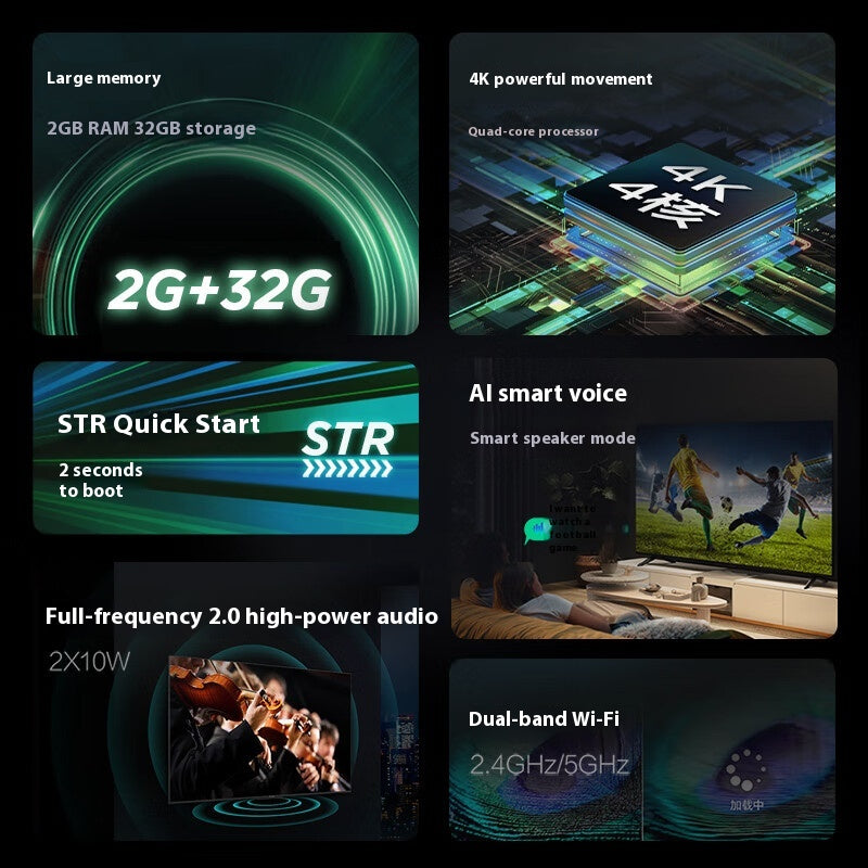 TCL Thunderbird Bird 5 55-дюймовый 4K Ultra HD телевизор с защитой глаз от синего света, ультратонкий, полноэкранный, 2+32 ГБ, игровой Smart LCD, плоский телевизор 55f275c 