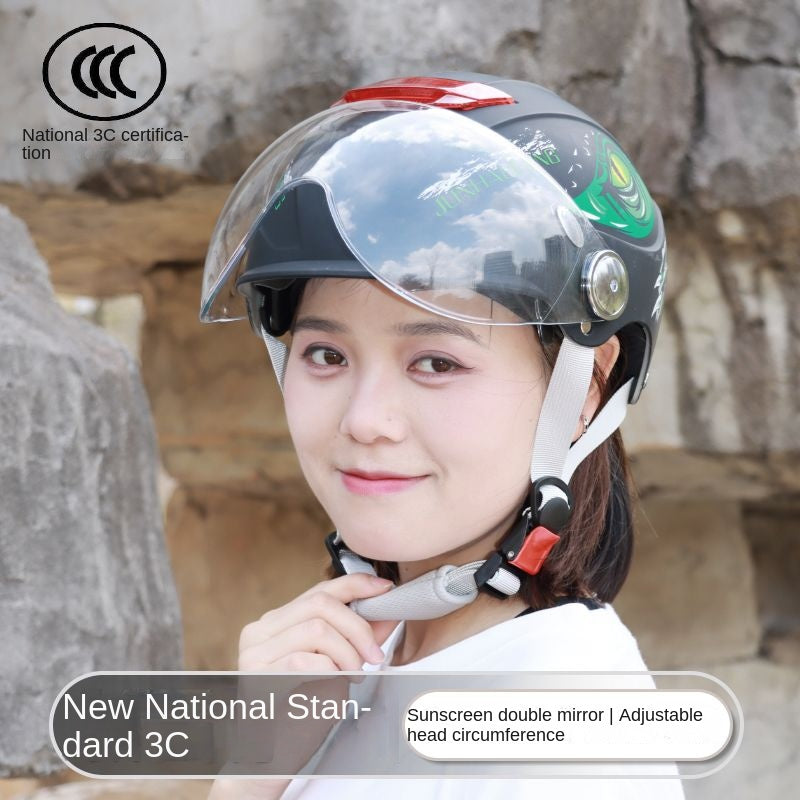 Helmet Certification Electric Car Motorcycle Unisex Four Seasons Safety Helmet Summer Sun-Proof and Breathable Advanced